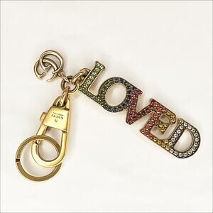 GUCCI LOVED Key Chain Key Ring Multi Color Crystals in Box COA